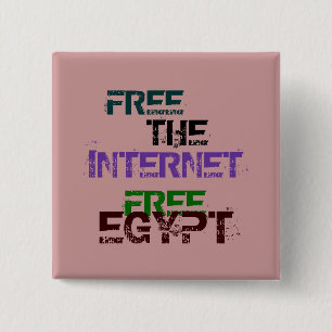 VRIJ HET INTERNET VRIJE EGYPTE VIERKANTE BUTTON 5,1 CM