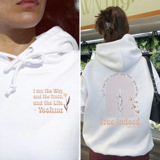 Vrij Inderdaad in Jesus boho regenboog bloemig Chr Hoodie