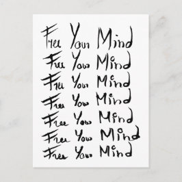 VRIJ JE GEDACHT! Motivatie kalligrafie Briefkaart