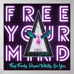 Vrij je geest Vrij pittig Flamingo Inspo Poster