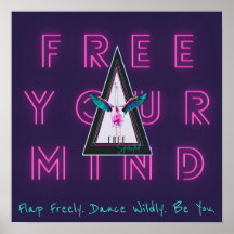 Vrij je geest Vrij pittig Flamingo Inspo Poster