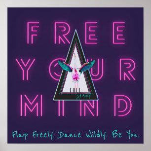 Vrij je geest Vrij pittig Flamingo Inspo Poster