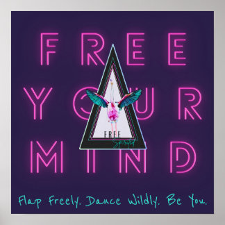 Vrij je geest Vrij pittig Flamingo Inspo Poster