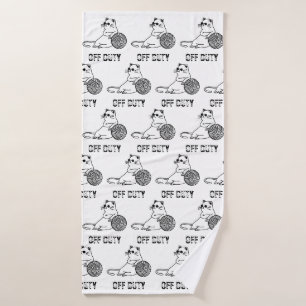 Vrij Kat Die Lui Is - Schattig en Grappig Verveeld Badhanddoek