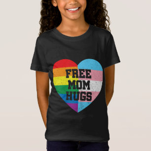 Vrij mam Hugs Gay Pride Transgender Rainbow Flag T-shirt
