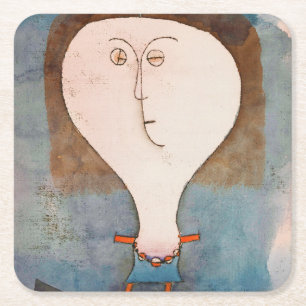 Vrij meisje, Klee Vierkante Kartonnen Onderzetter