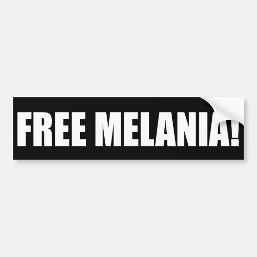 "VRIJ MELANIË!" BUMPERSTICKER (Voorkant)
