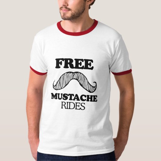 VRIJ MUSTACHE RIDES T-shirt (Voorkant)