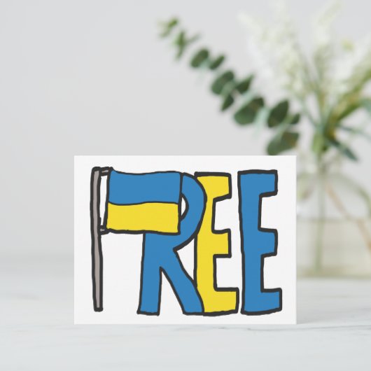 Vrij Oekraïne Briefkaart (Staand voorkant)