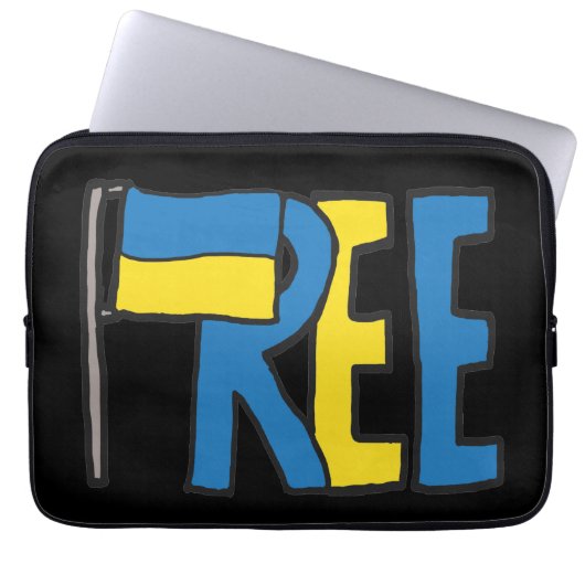 Vrij Oekraïne Laptop Sleeve (Voorkant)