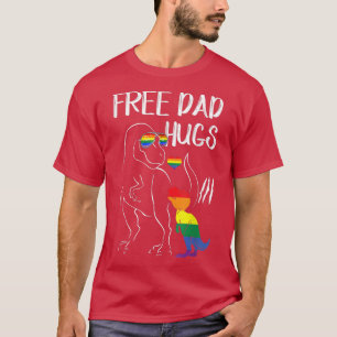 Vrij pa Hugs LGBT Pride Dad Dinosaur Re Gift T-shirt