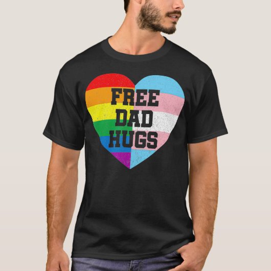 Vrij pa Hugs Pride LGBT Rainbow Flag Familie T-shirt (Voorkant)