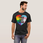 Vrij pa Hugs Pride LGBT Rainbow Flag Familie T-shirt (Voorkant volledig)