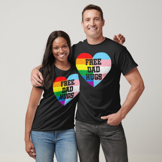 Vrij pa Hugs Pride LGBT Rainbow Flag Familie T-shirt (Unisex)