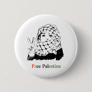 Vrij Palestina, afgerond Ronde Button 5,7 Cm