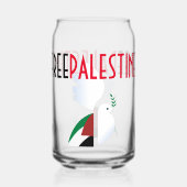 Vrij Palestina Blikvorm Glas (Achterkant)