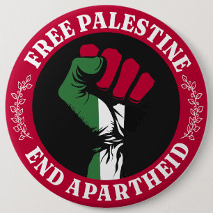 Vrij Palestina Einde Apartheid II Ronde Button 6,0 Cm