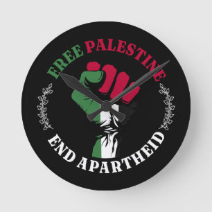 Vrij Palestina Einde Apartheid III Ronde Klok