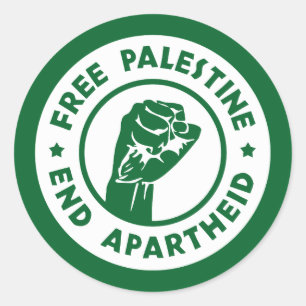 Vrij Palestina Einde Apartheid Ronde Sticker