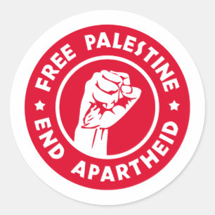 Vrij Palestina Einde Apartheid Ronde Sticker