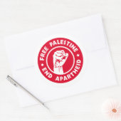 Vrij Palestina Einde Apartheid Ronde Sticker (Envelop)