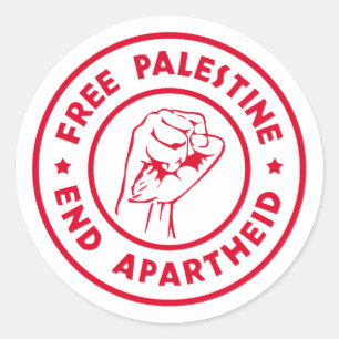 Vrij Palestina Einde Apartheid Ronde Sticker