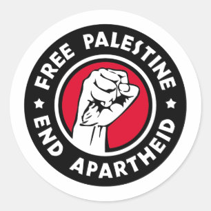 Vrij Palestina Einde Apartheid Ronde Sticker