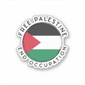 Vrij Palestina, einde bezetting Sticker (Voorkant)
