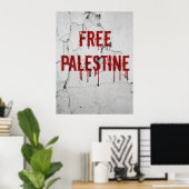 Vrij Palestina - geschilderd Poster (Thuiskantoor)