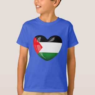 Vrij Palestina. Hartvormige Palestijnse vlag T-shirt