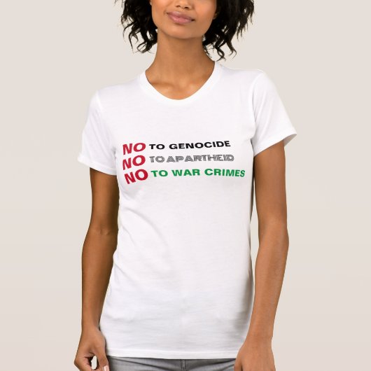 VRIJ PALESTINA NIET TEGEN GENOCIDE APARTHEID OORLO T-SHIRT (Voorkant)