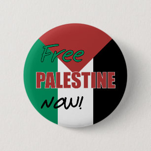 Vrij Palestina nu Palestijnse vlag Ronde Button 5,7 Cm