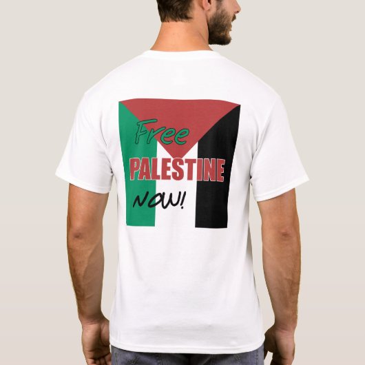 Vrij Palestina nu Palestijnse vlag T-shirt (Achterkant)