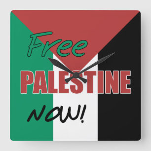 Vrij Palestina nu Palestijnse vlag Vierkante Klok