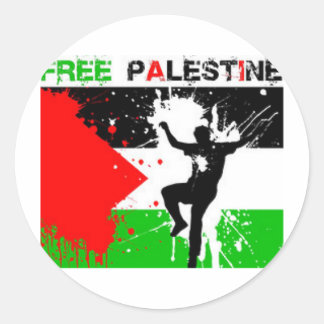 VRIJ PALESTINA THEMA. RONDE STICKER