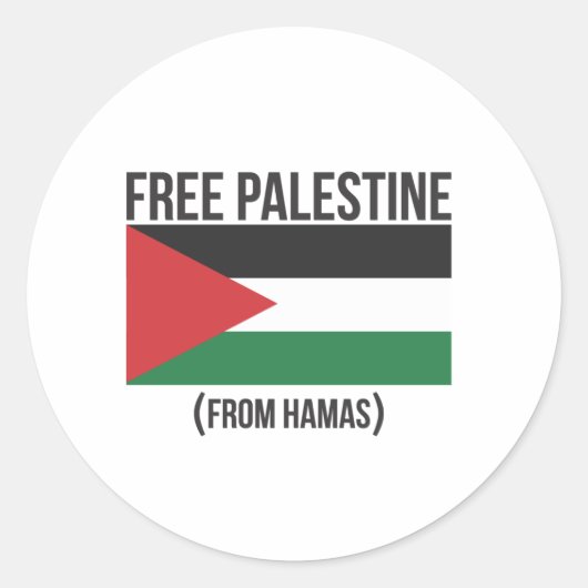 Vrij Palestina van Hamas Ronde Sticker (Voorkant)