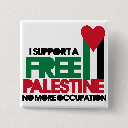 Vrij Palestina Vierkante Button 5,1 Cm (Voorkant)