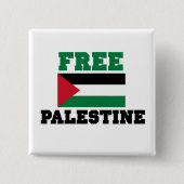 Vrij Palestina Vierkante Button 5,1 Cm (Voorkant)