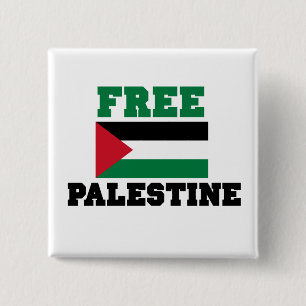 Vrij Palestina Vierkante Button 5,1 Cm