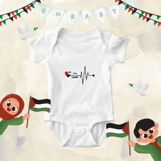 "Vrij Palestina" Vlag Hartslag Jongen Meisje Romper