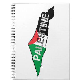 Vrij Palestina Vlag op Palestina Kaart Notitieboek