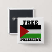 Vrij palestine vierkante button 5,1 cm (Voorkant /achterkant)