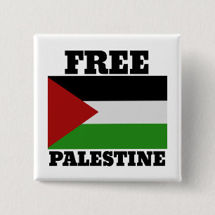 Vrij palestine vierkante button 5,1 cm