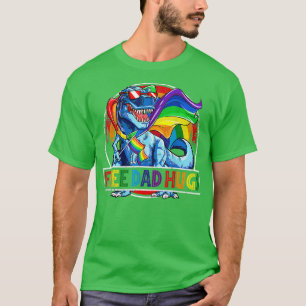 Vrij pap Hugs Dinosaur Rex Dad LGB Pride Rainbow T-shirt