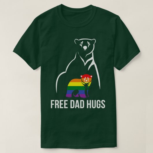 Vrij pap Hugs Gay Pride LGBT Rainbow-Mannen T-shirt (Design voorkant)