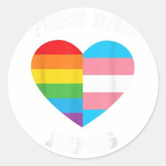 Vrij pap hugs - LGBT Pride Ronde Sticker