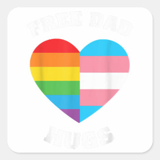 Vrij pap hugs - LGBT Pride Vierkante Sticker