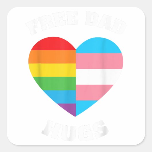 Vrij pap hugs - LGBT Pride Vierkante Sticker (Voorkant)