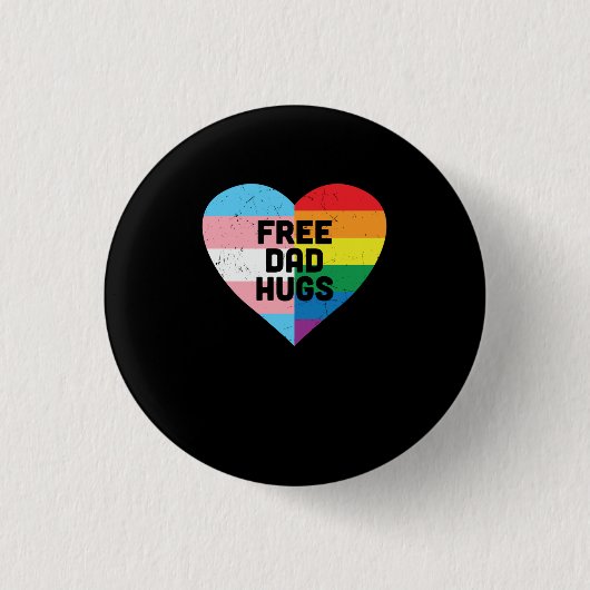 Vrij Pap Hugs LGBT Proud Heart Ronde Button 3,2 Cm (Voorkant)