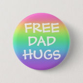 Vrij pap Hugs Rainbow-Button Ronde Button 5,7 Cm (Voorkant)